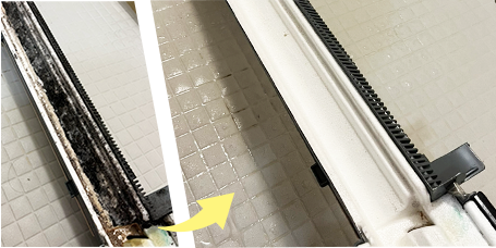 ドレンパン分解洗浄のビフォーアフター写真